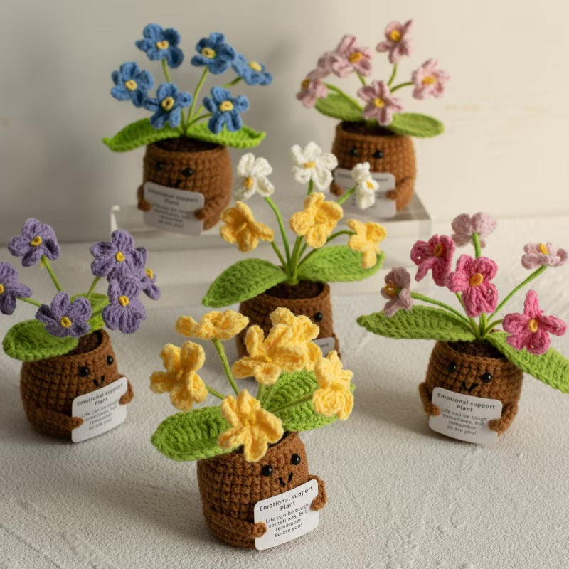 Handmade Crochet Forget-Me-Not Flower Home Decor