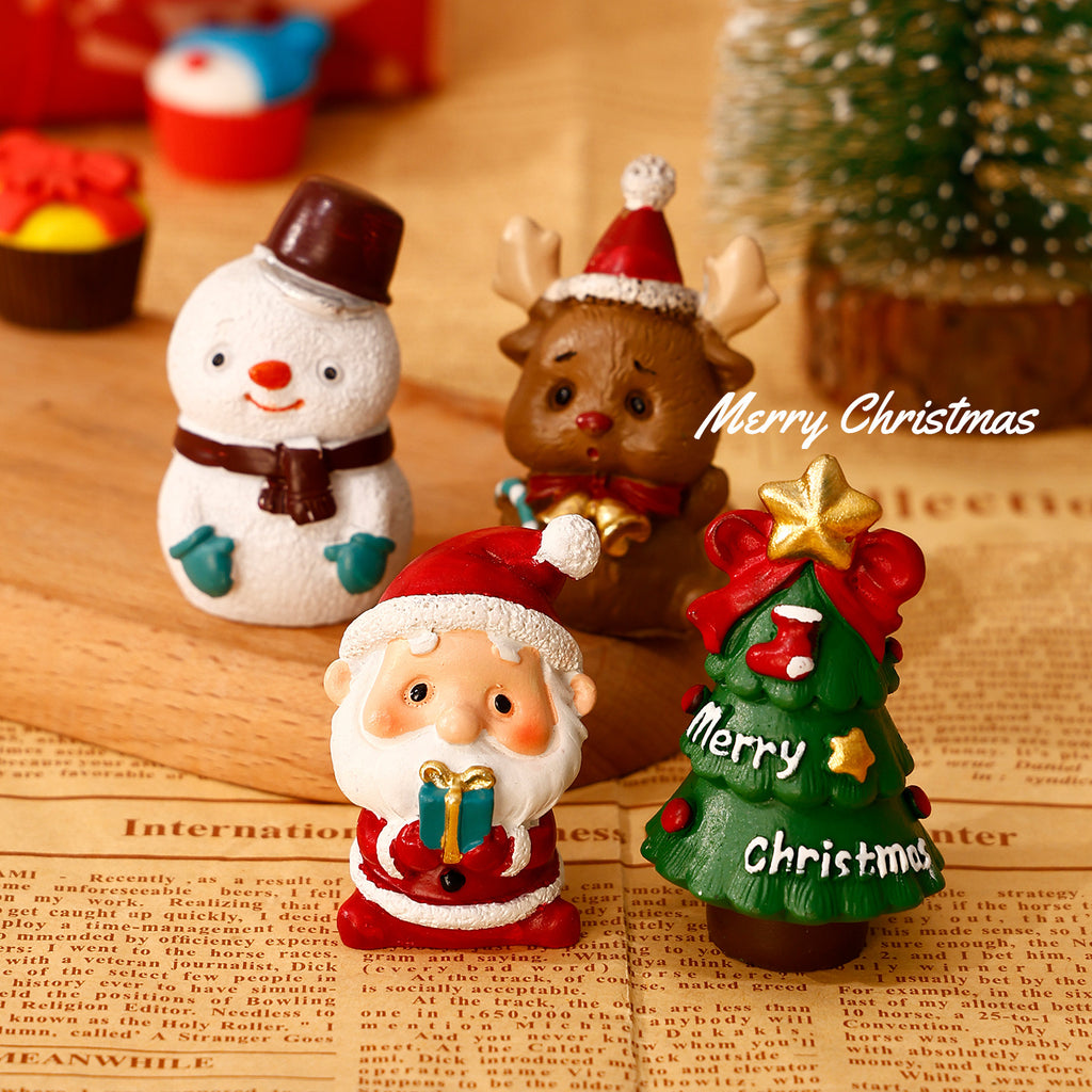 Christmas Resin Tabletop Decor Santa Tree Reindeer Holiday Figurine
