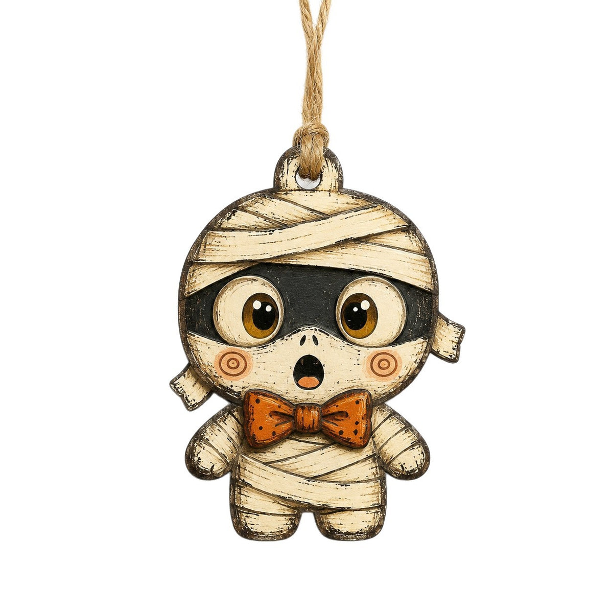Wooden Halloween Ornament Double Sided Printed Rustic Holiday Decor
