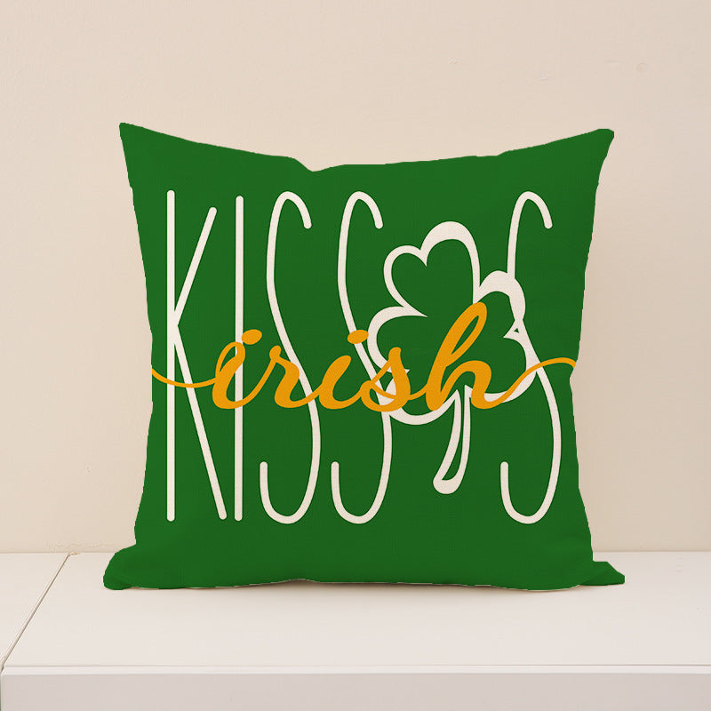St Patrick’s Day Shamrock Pillow Cover Green Home Decor