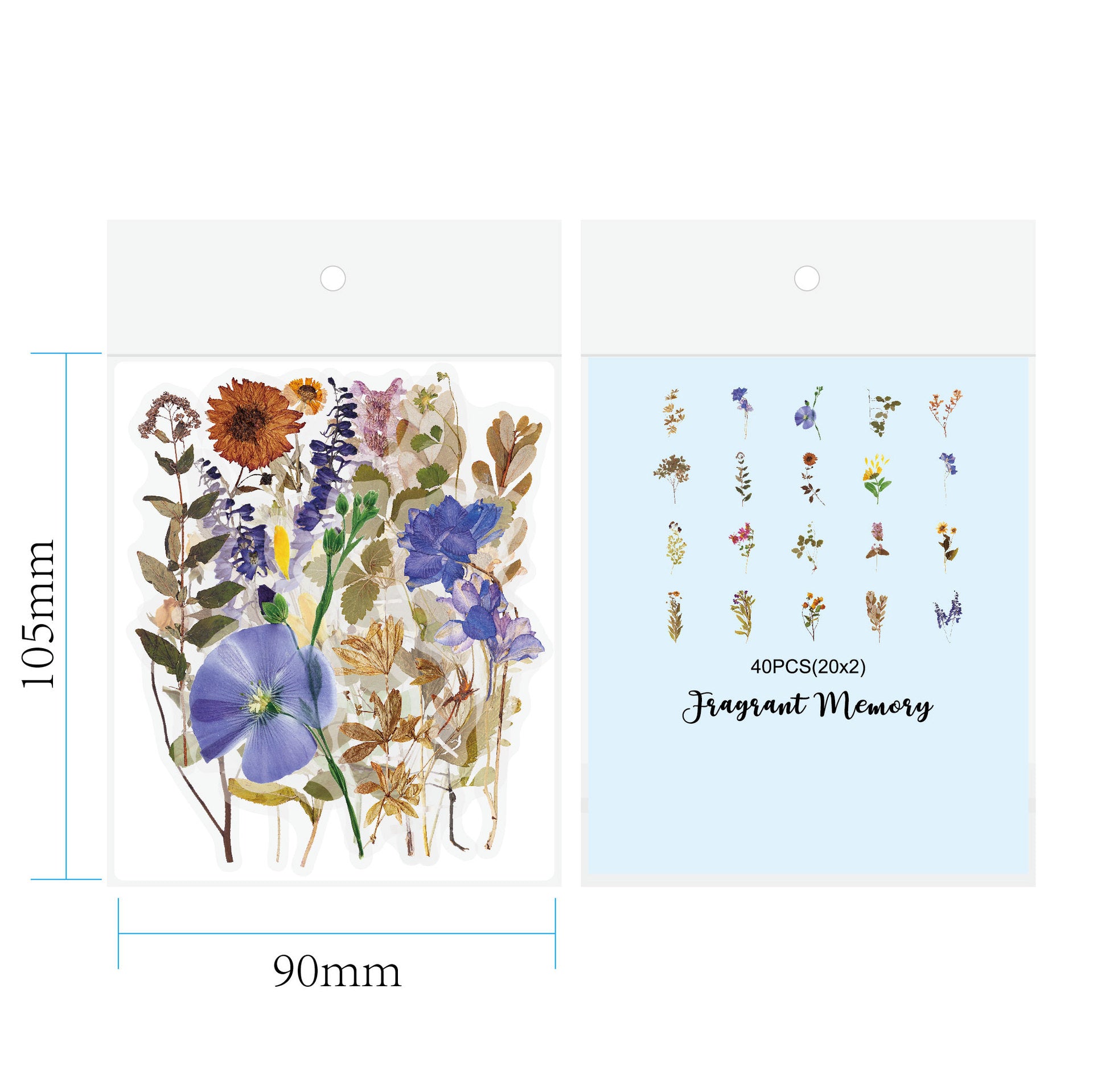 Botanical Flower Stickers Transparent PET Journal Set