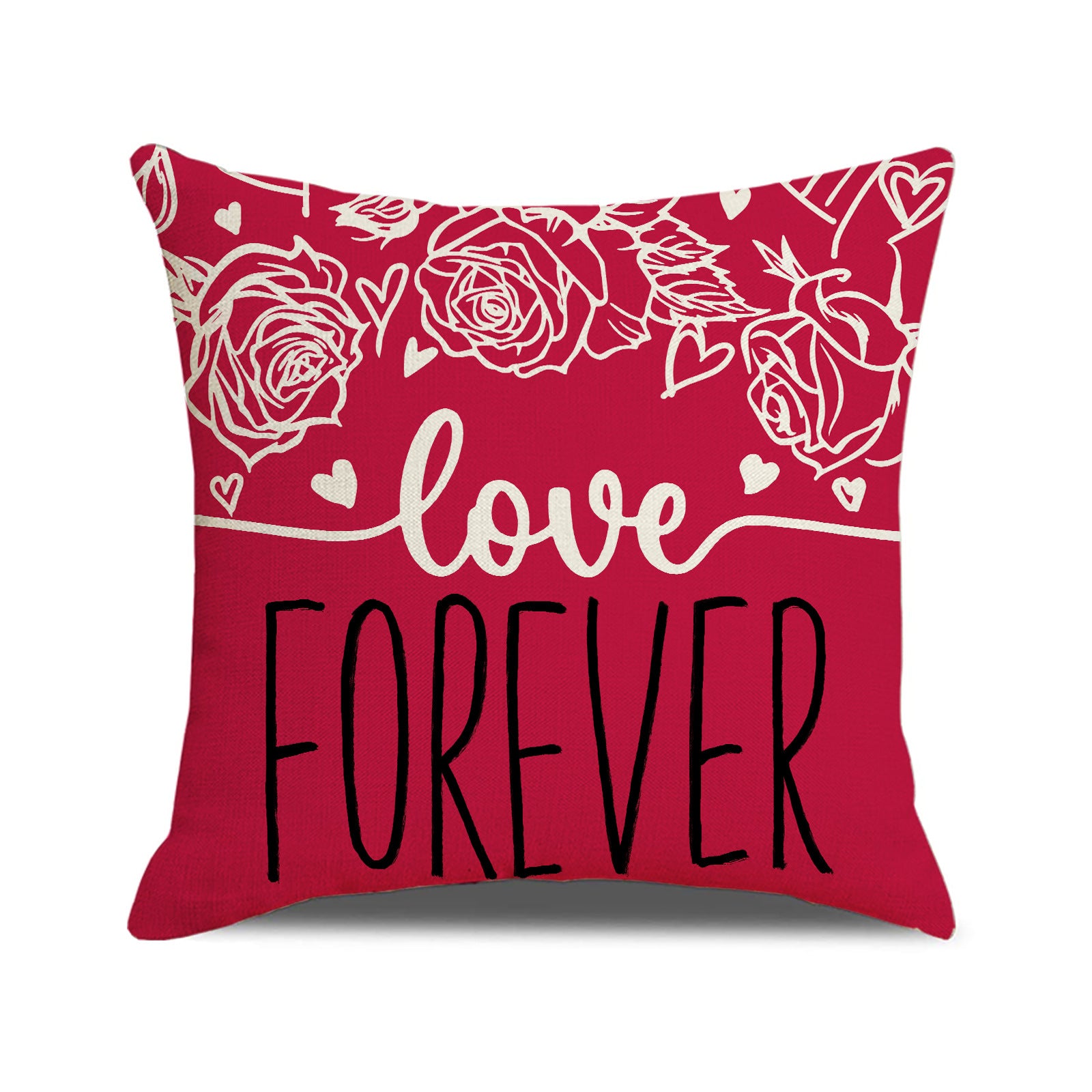 Valentine Red LOVE Pillow Covers Set Rustic Heart Decor