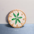 Shell Mosaic Drink Coaster Round Woven Rattan Cup Mat