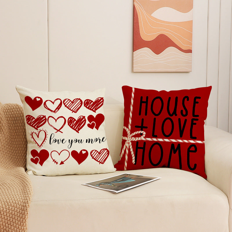 Valentine’s Day Heart Pillow Covers Rustic Love Home Decor