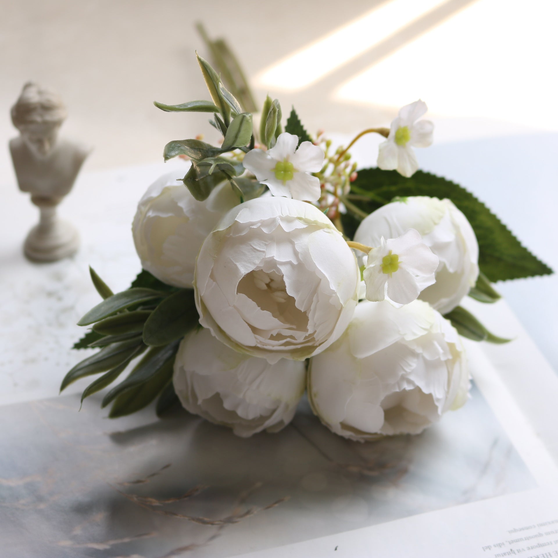 Valentine Real Touch Camellia Rose Faux Bridal Bouquet