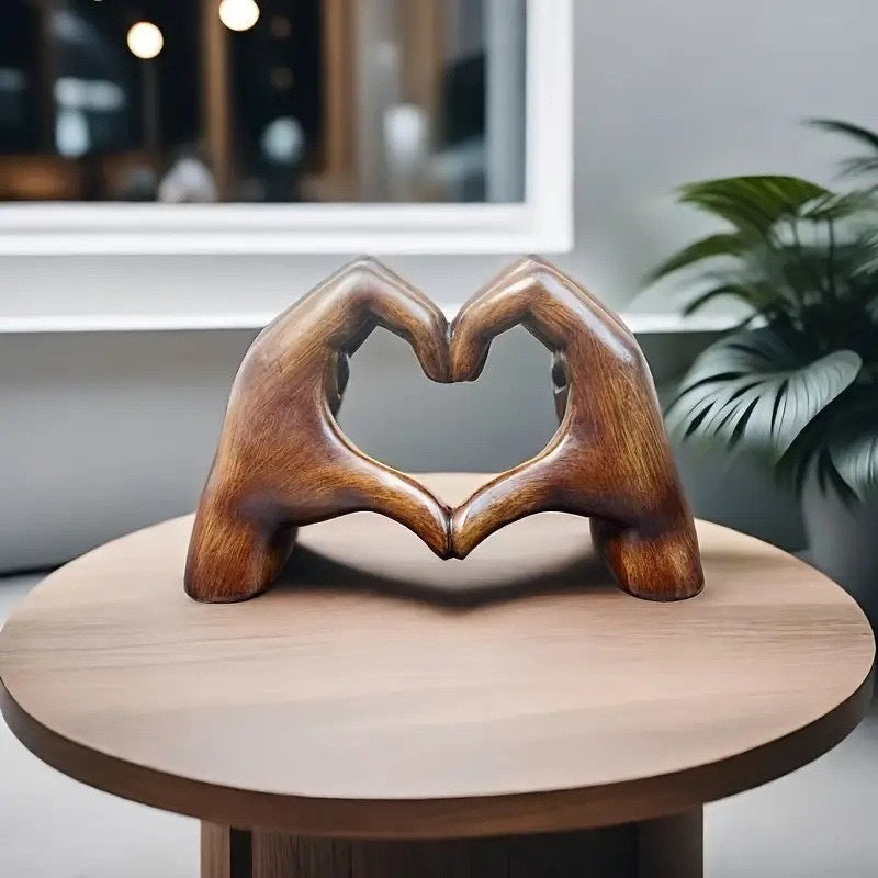 Heart Hand Resin Sculpture Modern Home Decor Gift