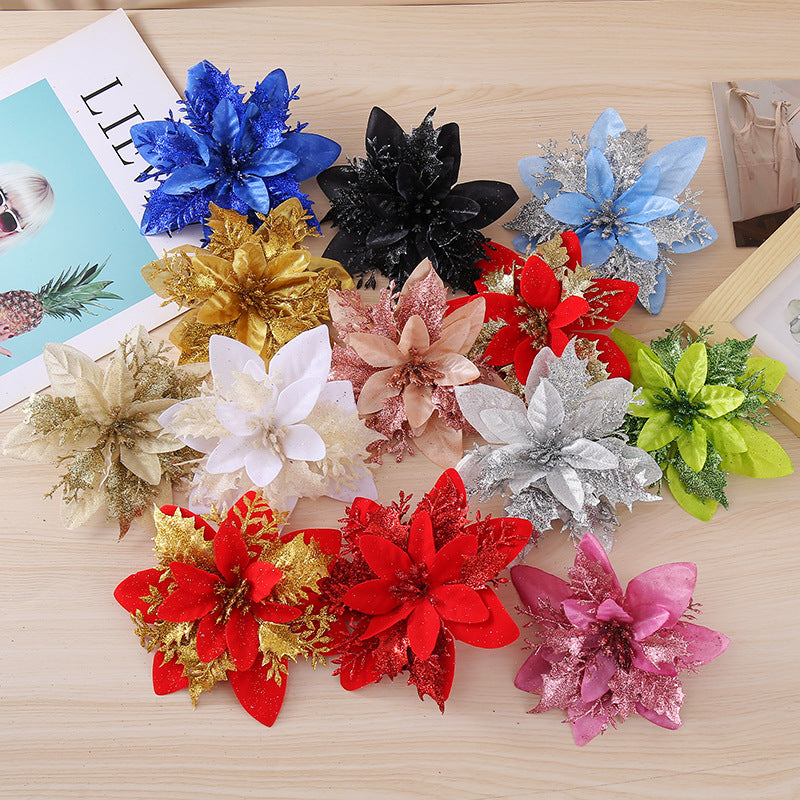 Christmas Artificial Flower Heads Holiday Tree Decor