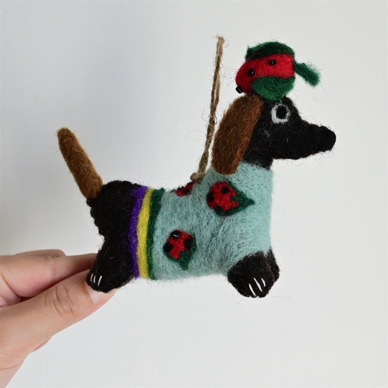 Needle Felt Animal Keychain Handmade Wool Felt Bag Charm