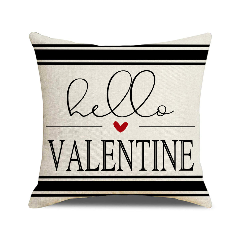 Valentine Pillow Covers Linen Love Print Decorative