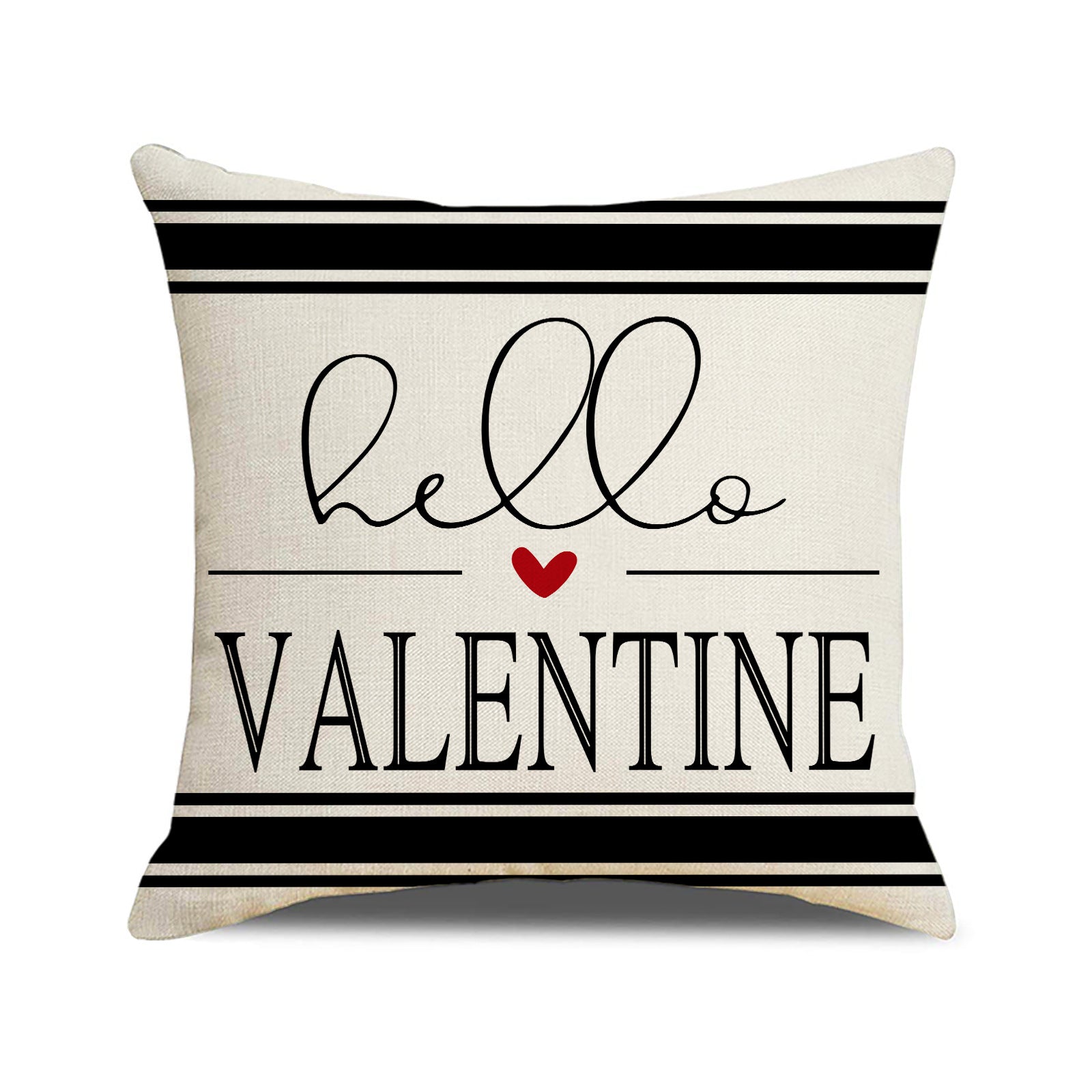 Valentine Pillow Covers Linen Love Print Decorative