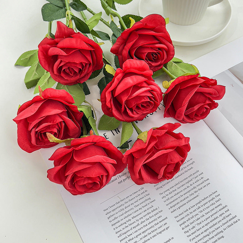 Valentine’s Day Artificial Rose Stems for Home Wedding Decor