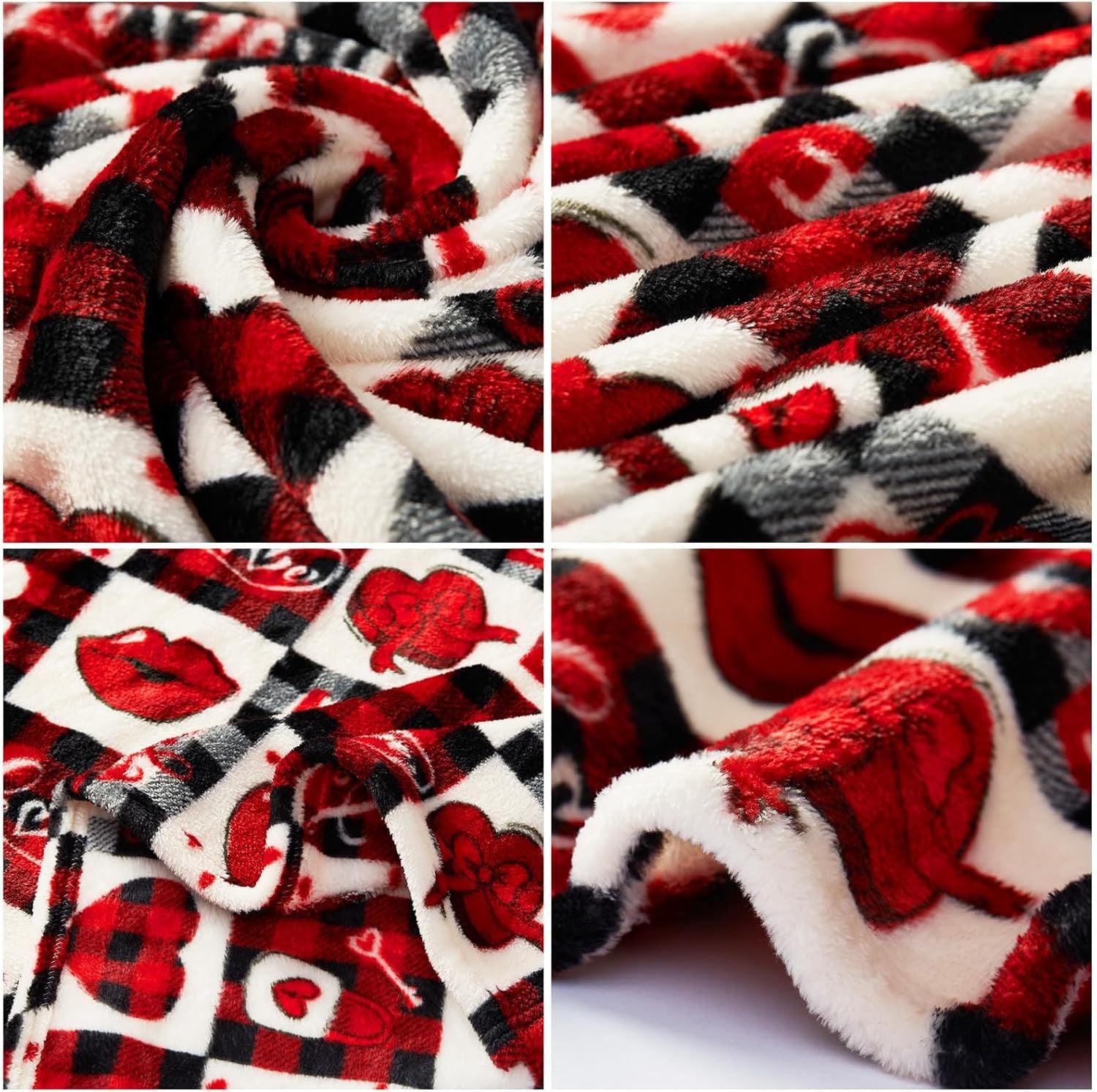 Valentine’s Day Heart Print Throw Blanket Sofa Bed Decor