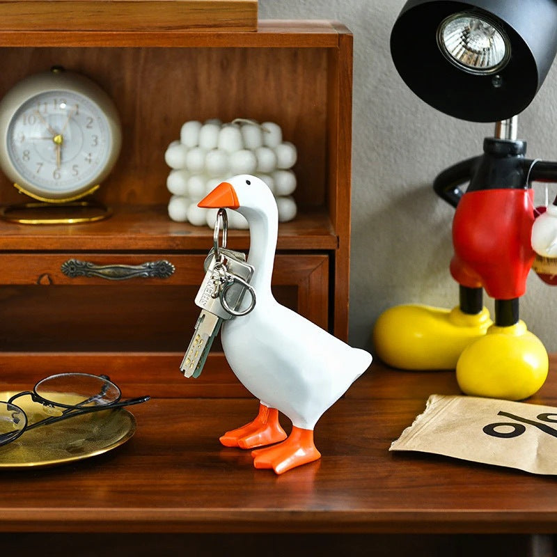 Cute Resin Goose Magnetic Key Holder Home Decor