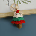 Handmade Crochet Animal Christmas Tree Keychain Holiday