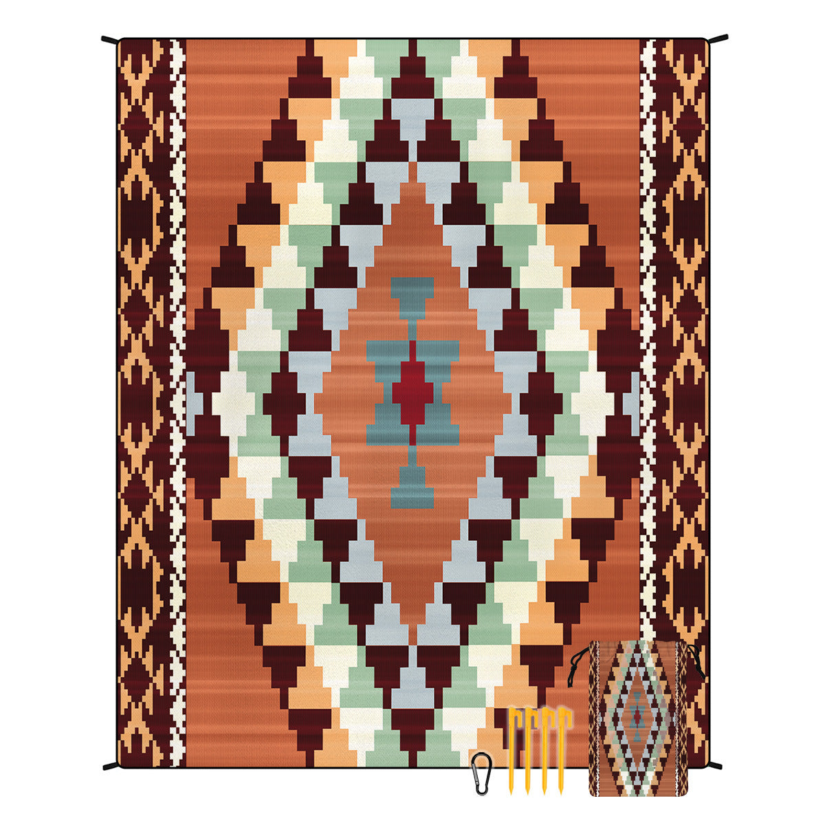 Boho Beach Blanket Waterproof Picnic Mat Outdoor Camping Rug