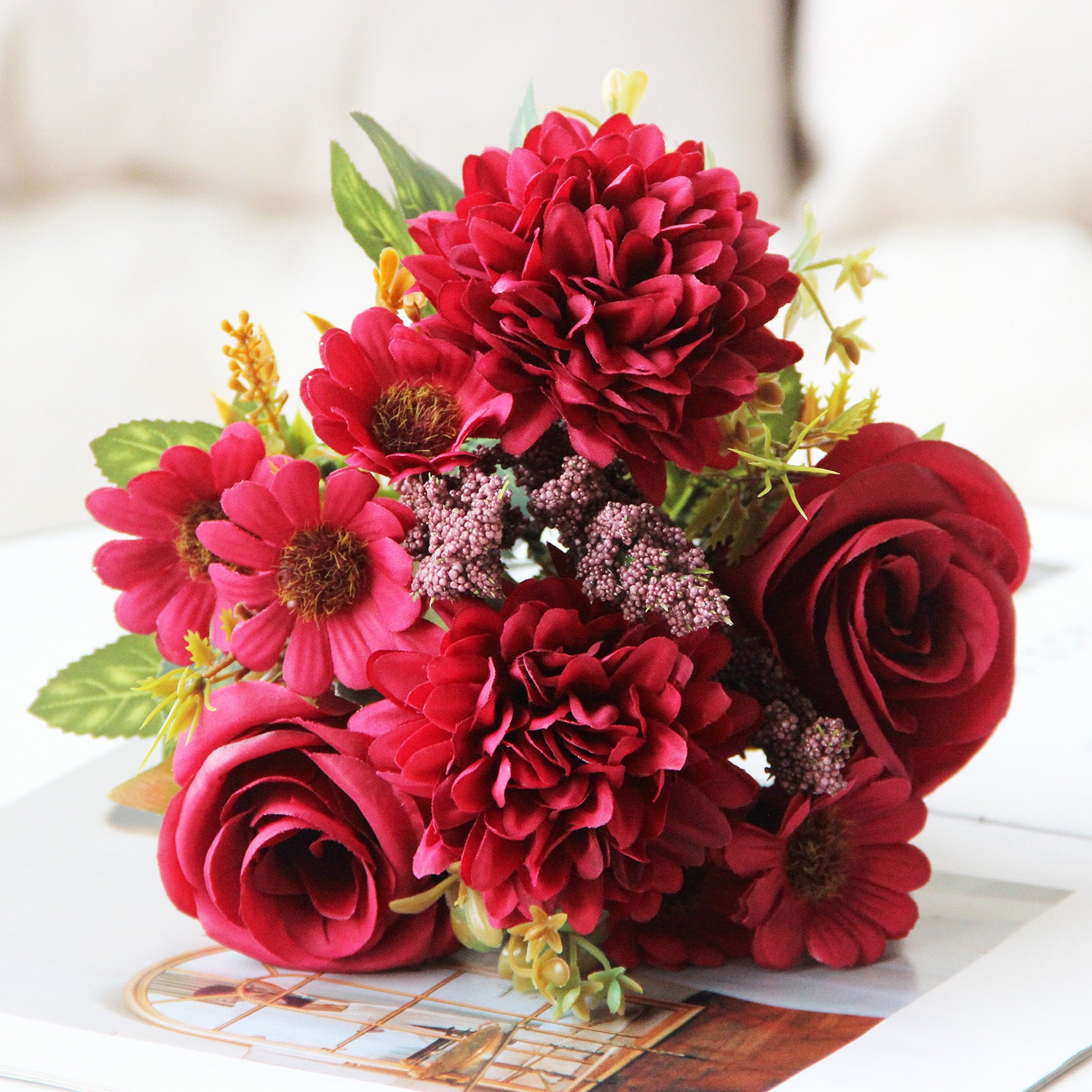 Valentine’s Day Persian Rose Artificial Floral Bouquet Decor