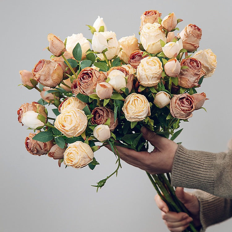 Valentine’s Day Faux Rose Bouquet Silk Flowers Home Decor