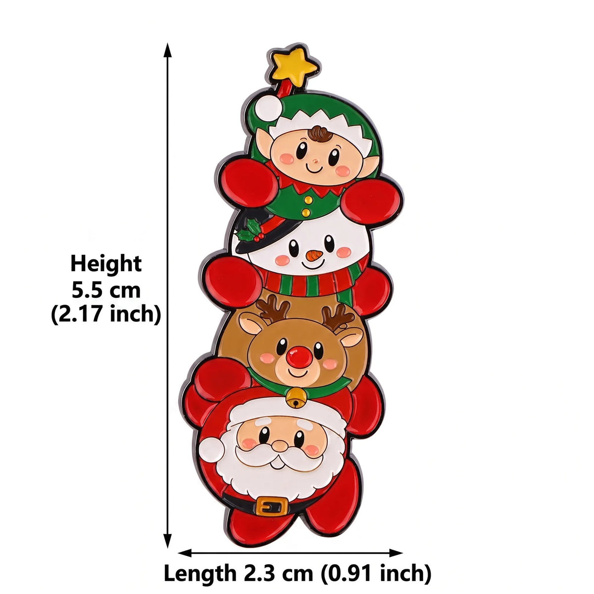 Stacked Christmas Character Pin Holiday Gift