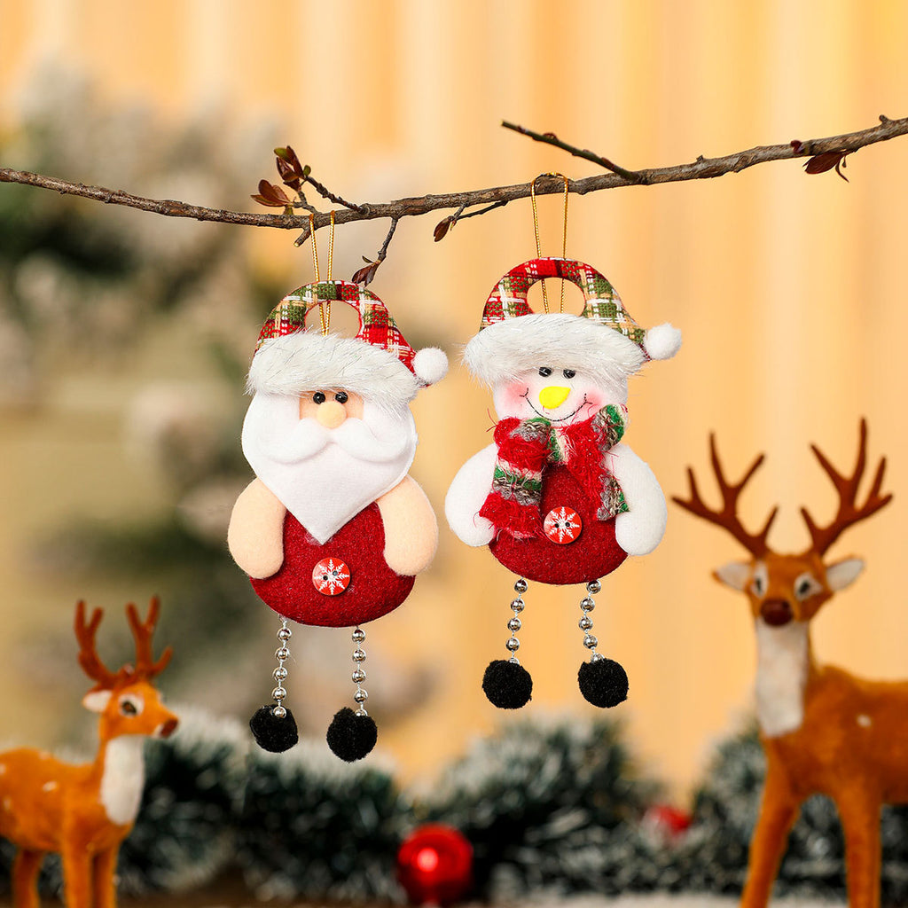 Plush Christmas Character Hanging Ornament Holiday Decor Set