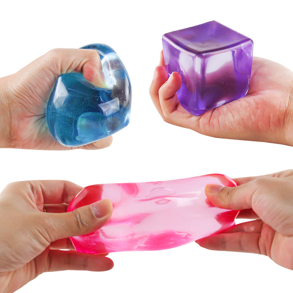 Ice Cube Squishy Stress Relief Toy Soft Squeeze Cube with Box