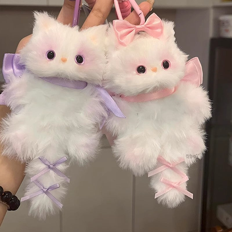Cute Plush Cat Bag Charm Fluffy Keychain Pendant