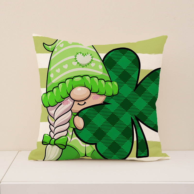 St. Patrick’s Day Green Party Decor Shamrock Pillow Cover