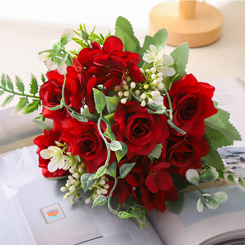Valentines Day Romantic Rose Artificial Bouquet Home Decor