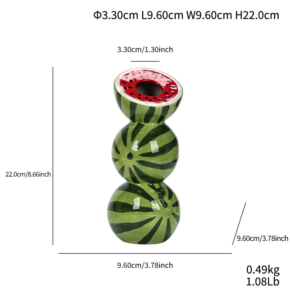 Strawberry Orange Watermelon Ceramic Flower Vase Table Decor