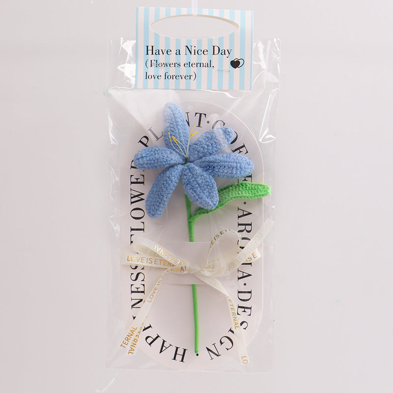 Handmade Blooming Tulip Crochet Flower Decorative Gift