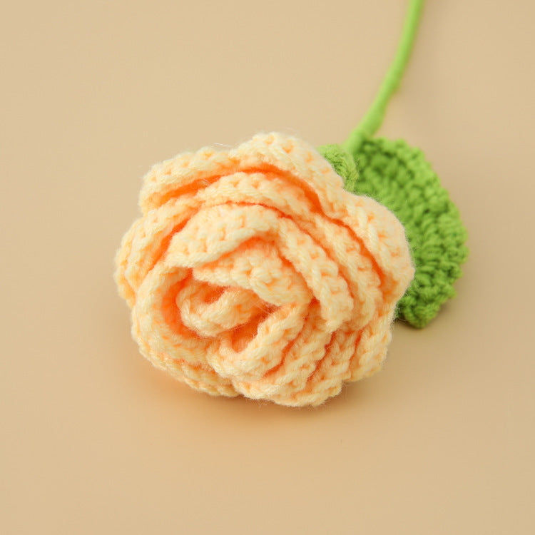 Valentine Crochet Rose Artificial Flower for Home Decor