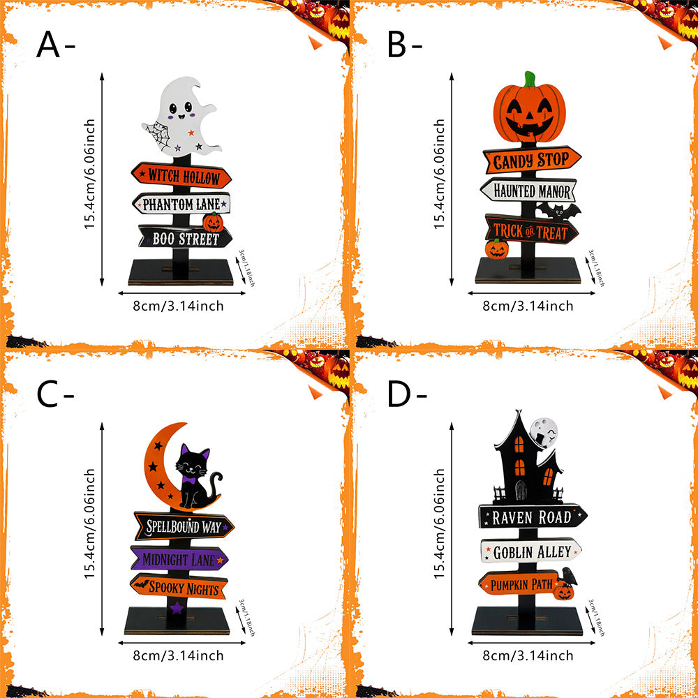 Wooden Halloween Tabletop Sign Seasonal Home Decor