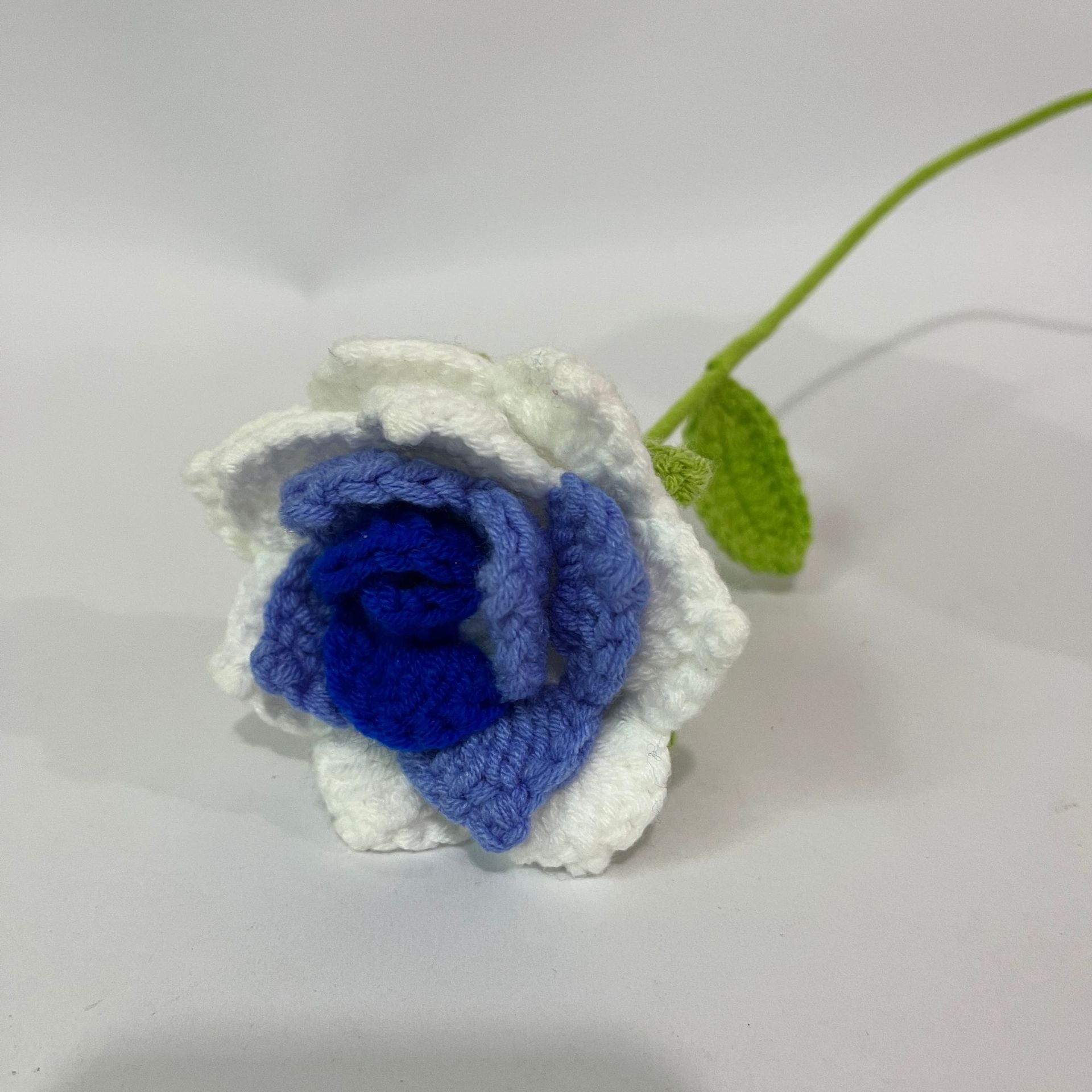 Handmade Crochet Rose Flower Decor Gift Knitted Bouquet