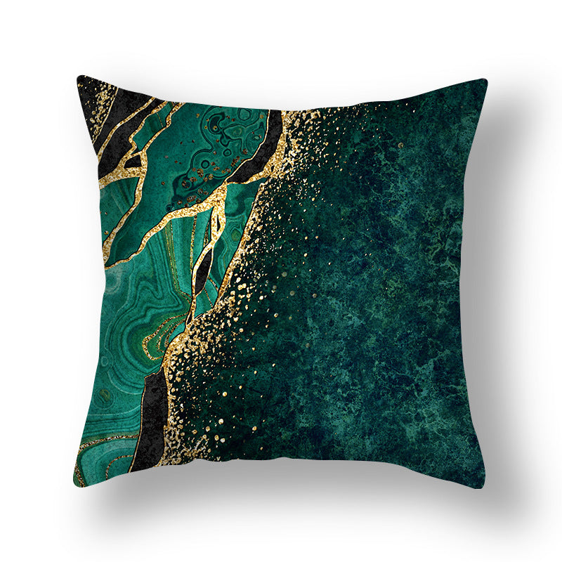 Abstract Gold Foil Linen Throw Pillow Cover 18x18 Square