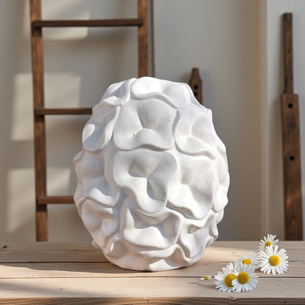 Luxury Abstract Wave Ceramic Flower Vase Sculptural Home Decor Accent