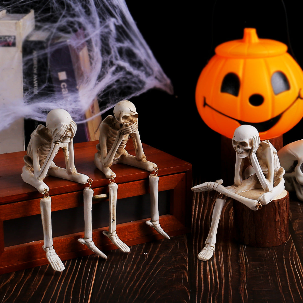 Halloween Skeleton Figurine Spooky Tabletop Decor