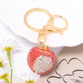 Rhinestone Fruit Keychain Gold Alloy Bag Charm Gift