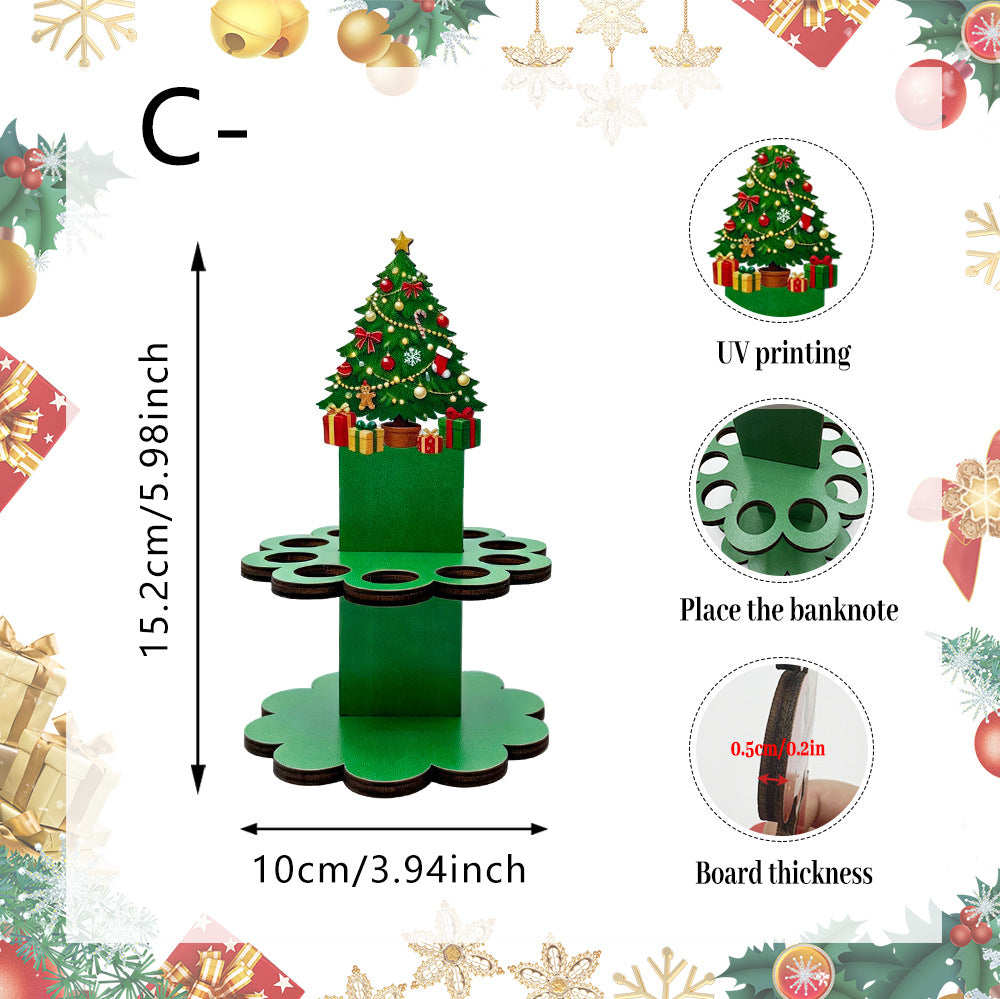 Wooden Christmas Snowman Santa Tabletop Decoration Holiday Decor