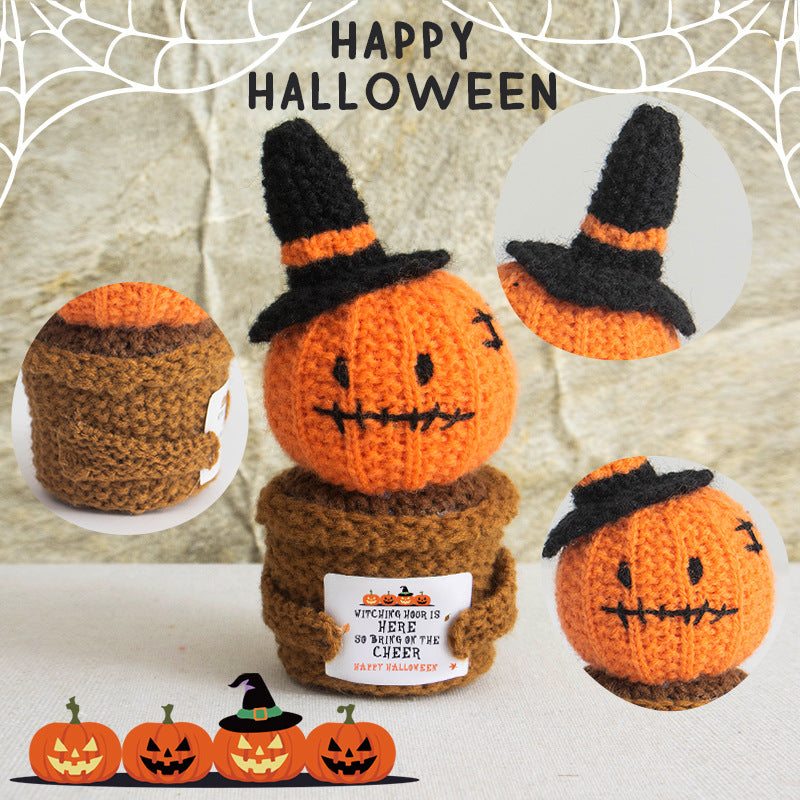 Halloween Crochet Pumpkin Plush Toy Kids Decor Gift