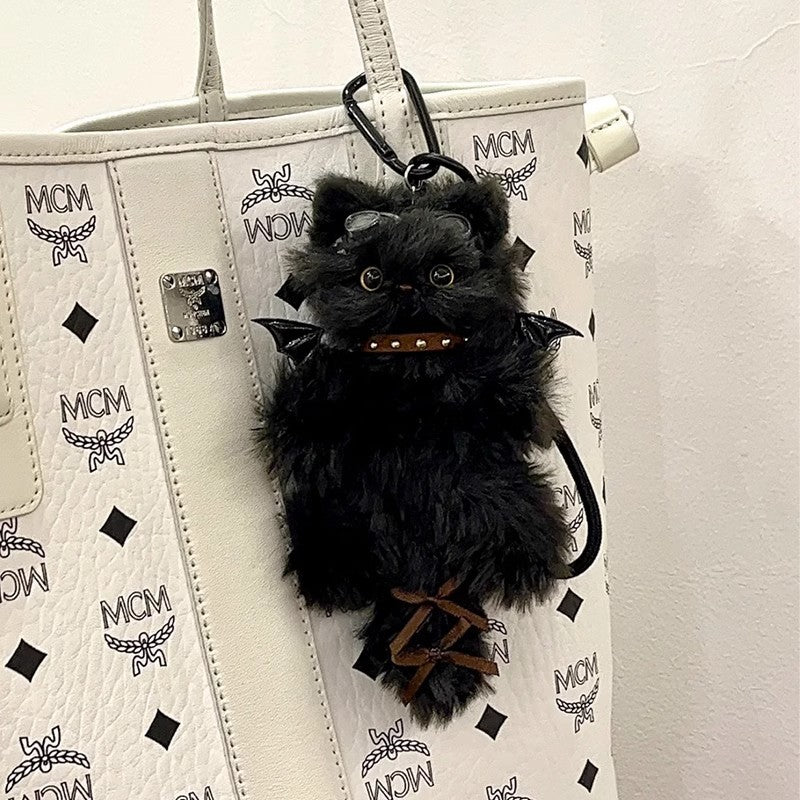 Cute Plush Cat Bag Charm Fluffy Keychain Pendant