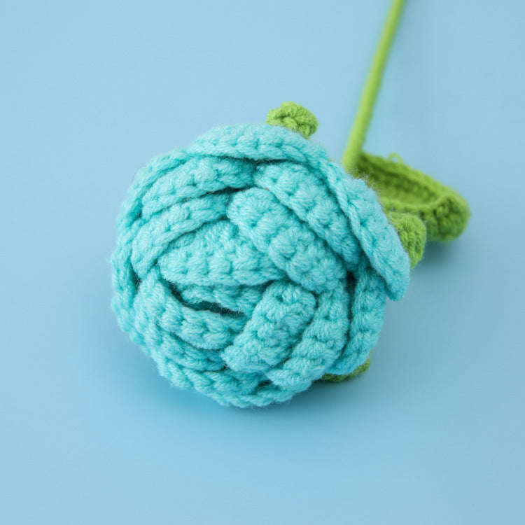 Valentine Crochet Rose Artificial Flower for Home Decor