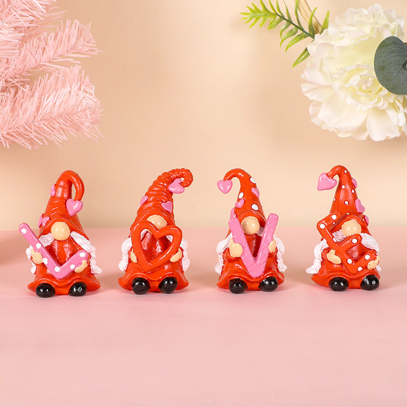 Valentine’s Day Resin Gnome Figurine LOVE Decor Gift