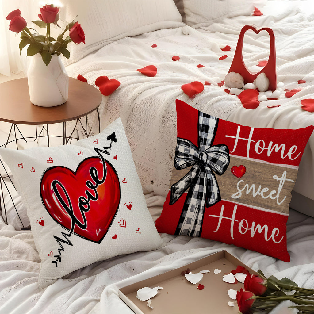 Valentine Farmhouse Heart Pillow Covers Love Truck Decor