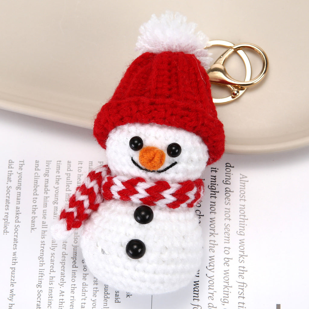 Crochet Santa Snowman Christmas Keychain Holiday Bag Charm