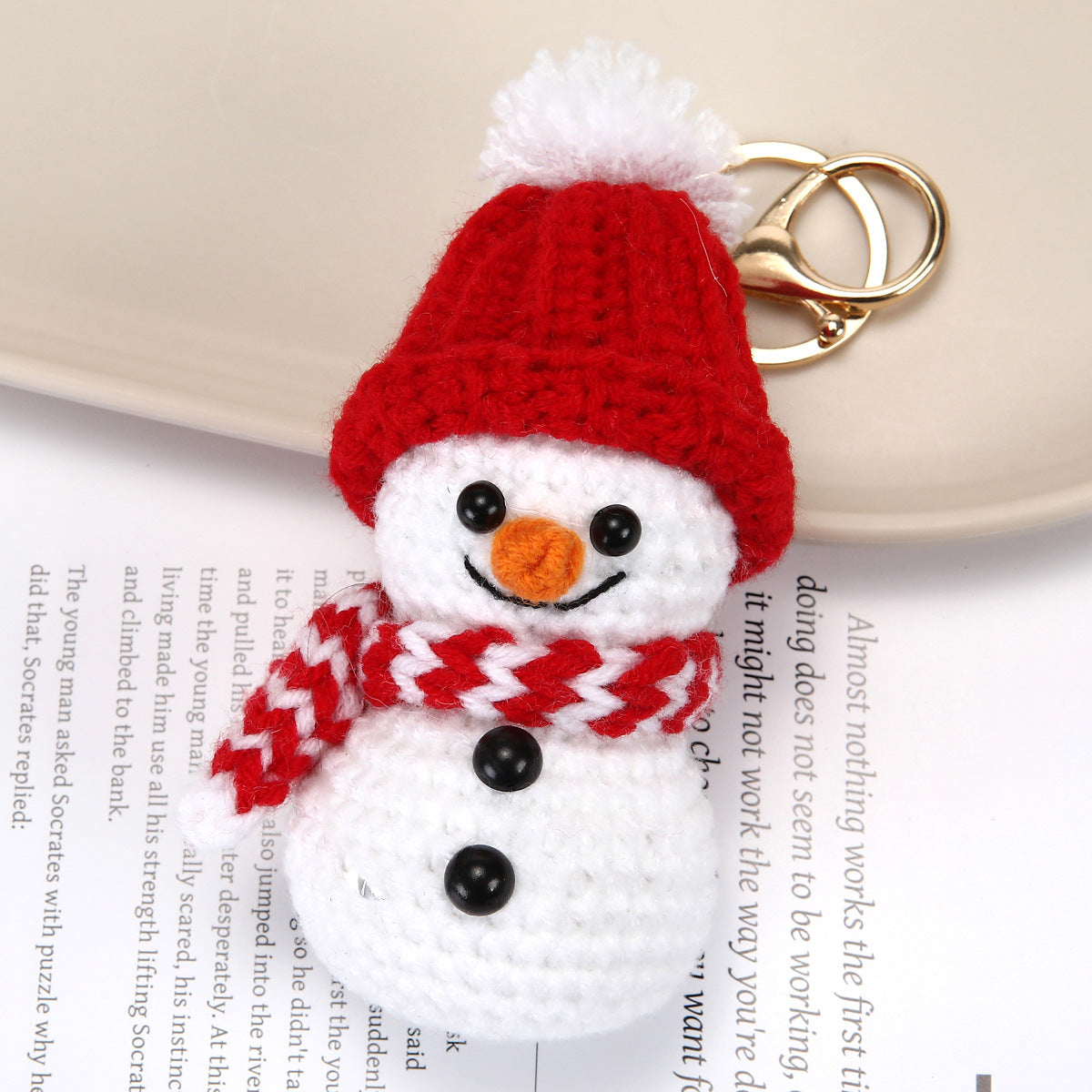 Crochet Santa Snowman Christmas Keychain Holiday Bag Charm