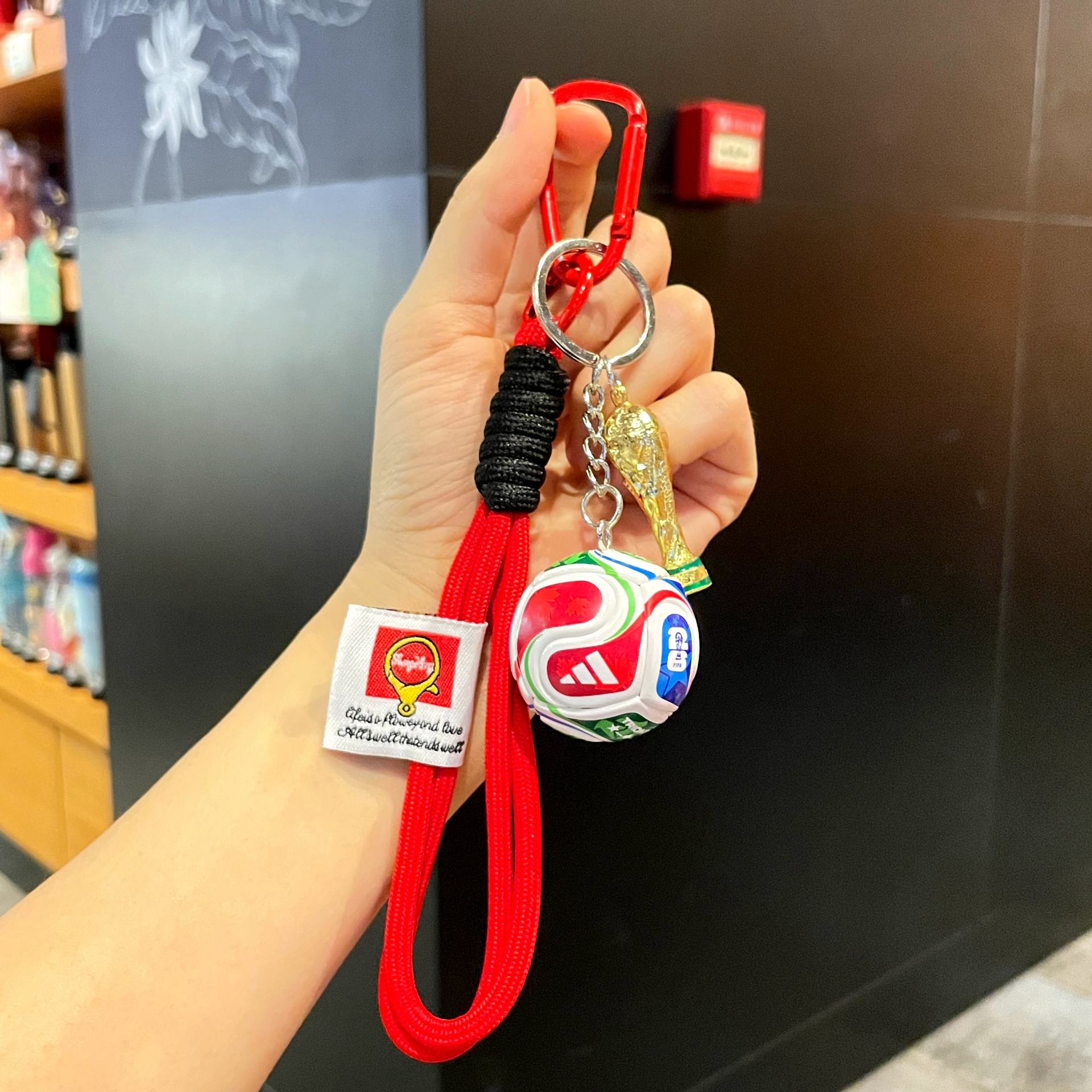 World Cup Soccer Keychain Trophy Ball Keyring Gift