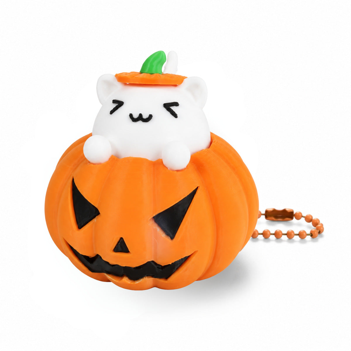 Halloween Pumpkin Cat Clicker Fidget Toy Stress Relief Keychain