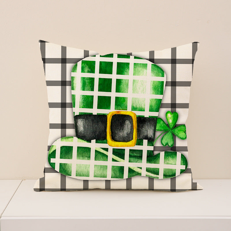 St. Patrick’s Day Green Shamrock Pillow Cover Home Decor