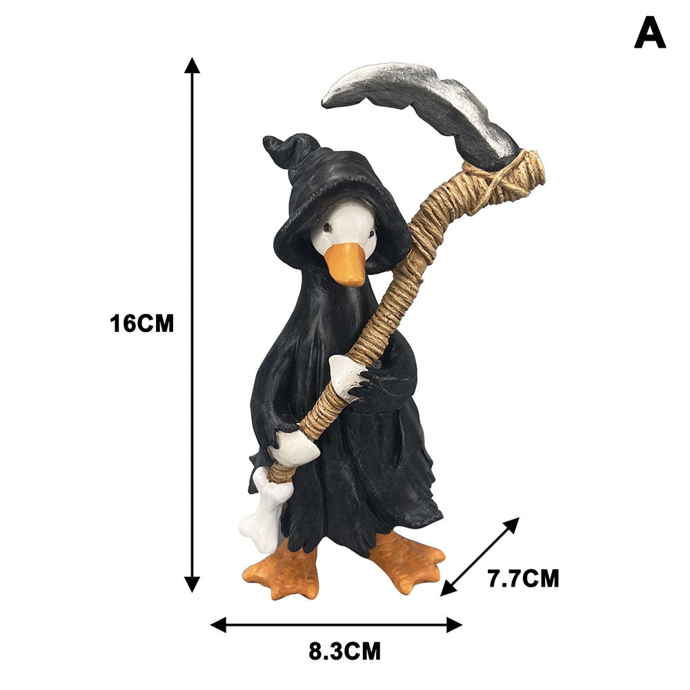 Resin Halloween Duck Figurine Seasonal Tabletop Decor