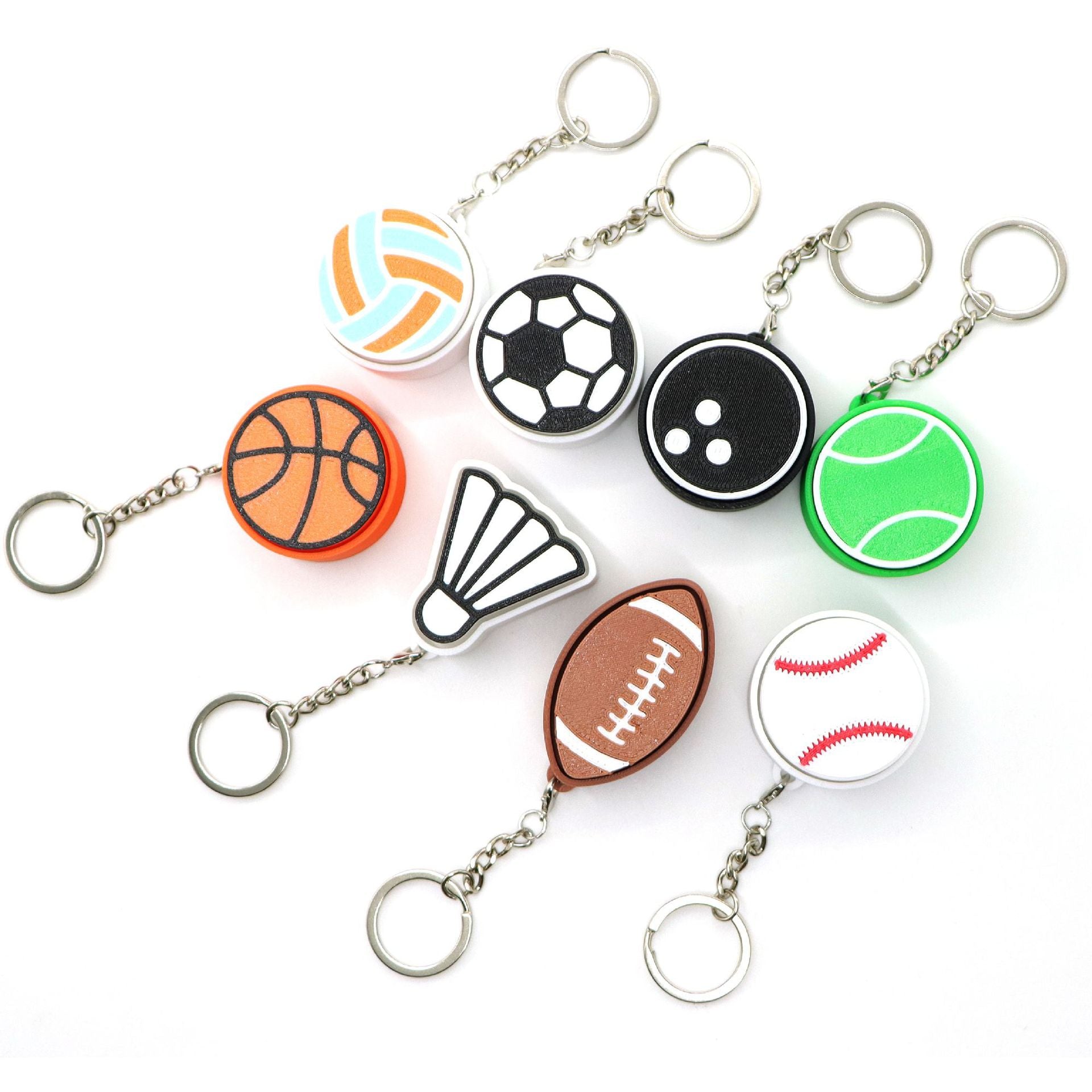 3D Printed Sports Keychain Press Button Toy Fidget