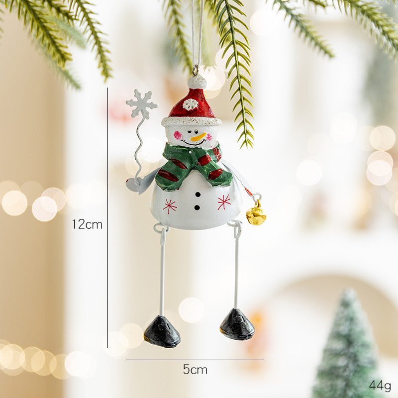 Christmas Santa Snowman Reindeer Hanging Ornaments Metal Decor
